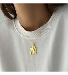 Kişiye Özel 925 Ayar Gümüş NY (New York) Kolye (Gold)