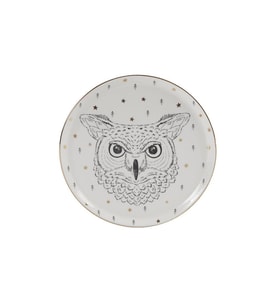 Porland Forest Owl Düz Tabak 20cm (Karışık)