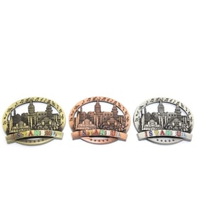 Dodes İstanbul Temalı Metal Magnet Yuvarlak Tasarım