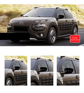 Citroen Cactus Batman Yarasa Ayna Kapağı Piano Black 2014 2015 2016 2017