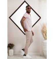 Polo Yaka Dynamıc Fit Baskı Desenli Çıt Çıt Detaylı Kısa Kol Erkek Yazlık T-shirt (Kiremit)