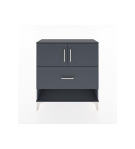 Arges Şifonyer 2 Raflı Tek Çekmeceli 2 Kapaklı 88x30x96 Antrasit-Antrasit