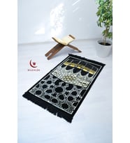 Kabe Desenli Lüks Kadife Dokuma Seccade