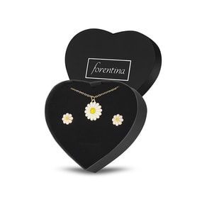 Forentina Papatya Kolye Küpe Takı Seti PS2701