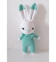 Su Yeşili Miniş Tavşan Uyku Arkadaşı Amigurumi Organik Oyuncak