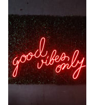 Good vibes Only neon led yazı tabela dekoratif aydınlatma(80x45cm) (Kırmızı)