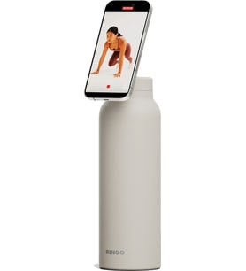Ringo Pro Pipetli, Telefon Tutuculu Termal Çelik Termos 950 ml (Çok Açık Fildişi)