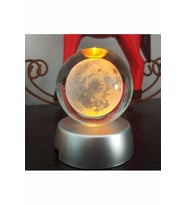 Star Elit Home Dolunay Ay Gezegen Işıklı Cam Kristal Küre