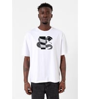 Monogatari Anime Nadeko Snake Symbol Beyaz Erkek Oversize Tshirt