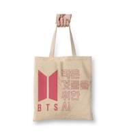 Bts Boy With Luv Kpop Beyaz Bez Çanta Uzun Saplı Alışveriş Çantası Plaj Çantası
