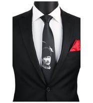 Atatürk Resim Kravat (Siyah)