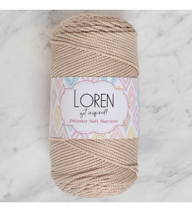 Loren Polyester Soft Macrame Taş Rengi El Örgü İpi - LM005 - 34428