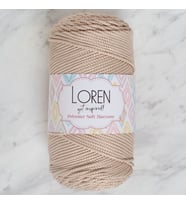 Loren Polyester Soft Macrame Taş Rengi El Örgü İpi - LM005 - 34428
