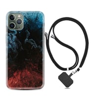 Apple iPhone 11 12 13 14 Pro Max Kılıf Boyun Askılı Silikon Red Blue Black Abstact 1386