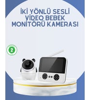 Northcity Kablosuz Bebek Monitörü 720P HD Görüntü ve Geniş Ekran - İki Yönlü Sesli, Gece Görüşlü ve Ninni Özellikli