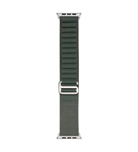 Apple Watch 7 41mm Uyumlu Kordon Naylon Kumaş Spor Görünümlü Band-74 Hasır Kayış (Açık Yeşil)