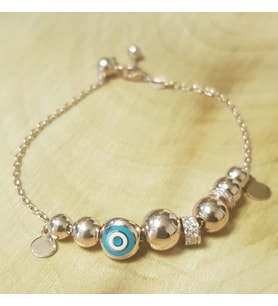 Charm Gümüş Bileklik İnce Zincirli