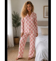 Night Kadın Örme Gömlek Yaka Pijama Takımı