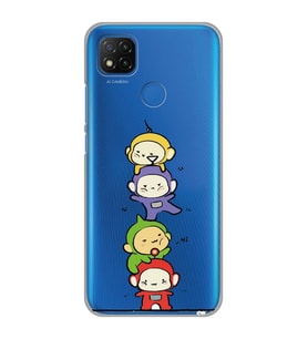 Xiaomi Redmi 9C / 10A Uyumlu Teletubbies Tasarımlı Şeffaf Telefon Kılıfı
