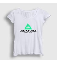 Presmono Kadın Beyaz Logo Oyun Delta Force Hawk Ops T-Shirt 476457tt (Beyaz)