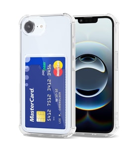 Teknomoda Apple iPhone 16e Kılıf Kartlıklı Anti Şok Korumalı Şeffaf Silikon Şeffaf Açık 16E