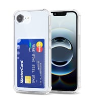 Teknomoda Apple iPhone 16e Kılıf Kartlıklı Anti Şok Korumalı Şeffaf Silikon Şeffaf Açık 16E