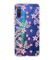 Xiaomi Mi 9 Uyumlu Kapak Floral Kırmızı Tasarımlı Şeffaf Silikon Kılıf