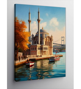 Kanvas Tablo Boğaziçi Camii Çizimi