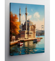 Kanvas Tablo Boğaziçi Camii Çizimi