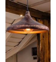 MYLİGHTS  RETRO RUSTİK METAL BAKIR FIRCALI SARKIT AVİZE  35CM  (Siyah-Bakır)