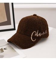 Valkyrie Peluş Şapka Kadın Erkek Unisex Kışlık Şapka Cloud Nakışlı Ayarlanabilir Teddy Şapka Koyu Kahve (Koyu Kahverengi)