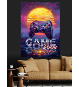 Retro Game Room Konsol Tabelası Dekoratif Kanvas - Mdf Ahşap Tablo