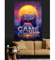 Retro Game Room Konsol Tabelası Dekoratif Kanvas - Mdf Ahşap Tablo