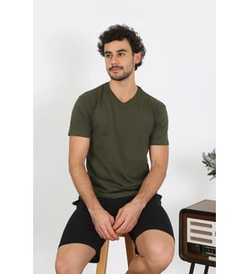 pilelistore- Erkek Penye Haki 3'lü Pijama Takımı