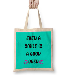 Smile Quotes Happy Love Gift Bez Çanta Uzun Saplı