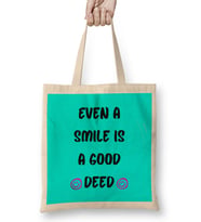 Smile Quotes Happy Love Gift Bez Çanta Uzun Saplı