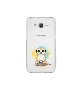 Samsung Galaxy J7 ile Uyumlu Splash Mirket Tasarımlı Şeffaf Silikon Kılıf