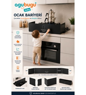 Genişleyebilen Ocak Bariyeri - Siyah (Çok Renkli)