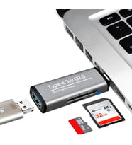 Macbook, Type-C Portlu Telefon, Tablet, Bilgisayar, Uyumlu Type-C to USB 3.0 SD Micro SD Kart Okuyucu 3 Portlu Çevirici Dönüştürücü Hub Adaptör