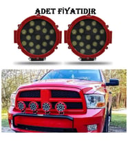 Off Road Uyumlu Sis Lambası 17 Ledli 51 At Kırmızı Çerçeve 12-48V