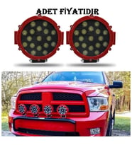 Off Road Uyumlu Sis Lambası 17 Ledli 51 At Kırmızı Çerçeve 12-48V