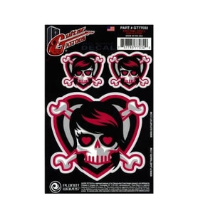 D'Addario Planet Waves GT77032 Gitar Tattoo Sticker - Emo Girl Skull (Aksesuar)  İz Bırakmayan Yapışkan Teknolojisi, Kişiselleştirilmiş Gövde Tasarımı ve Canlı Grafik Detayı