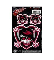 D'Addario Planet Waves GT77032 Gitar Tattoo Sticker - Emo Girl Skull (Aksesuar)  İz Bırakmayan Yapışkan Teknolojisi, Kişiselleştirilmiş Gövde Tasarımı ve Canlı Grafik Detayı
