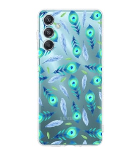 PrintiFy Samsung Galaxy M34 5G ile Uyumlu Nazar Boncuğu 3  Kamera Korumalı Şeffaf Silikon Kılıf