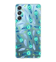 PrintiFy Samsung Galaxy M34 5G ile Uyumlu Nazar Boncuğu 3  Kamera Korumalı Şeffaf Silikon Kılıf