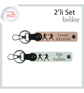 Kata Tekniğine Uygun Hediye, Kişisel Yazılı, Uzak Doğu Tarzı Anahtarlık, Yavru Ağzı-Beyaz