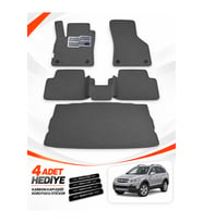 e-biz CHEVROLET CAPTİVA (2006-2011) Uyumlu EVA Oto Paspas Bagaj Paspası Dahil Koyu Gri