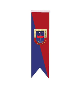 Masa Üstü Kırlangıç Jandarma Bayrağı - 8x30cm Çift Taraflı Saten Kumaş