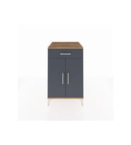 Kronos Komodin 2 Raflı Tek Çekmeceli 2 Kapaklı 60x59x96 Çam-Antrasit