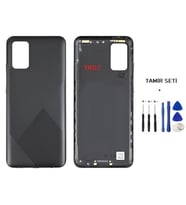 Samsung Galaxy A02S - SM-A025 FULL Kasa Arka Kapak Takım SİYAH - TAMİR SETİ